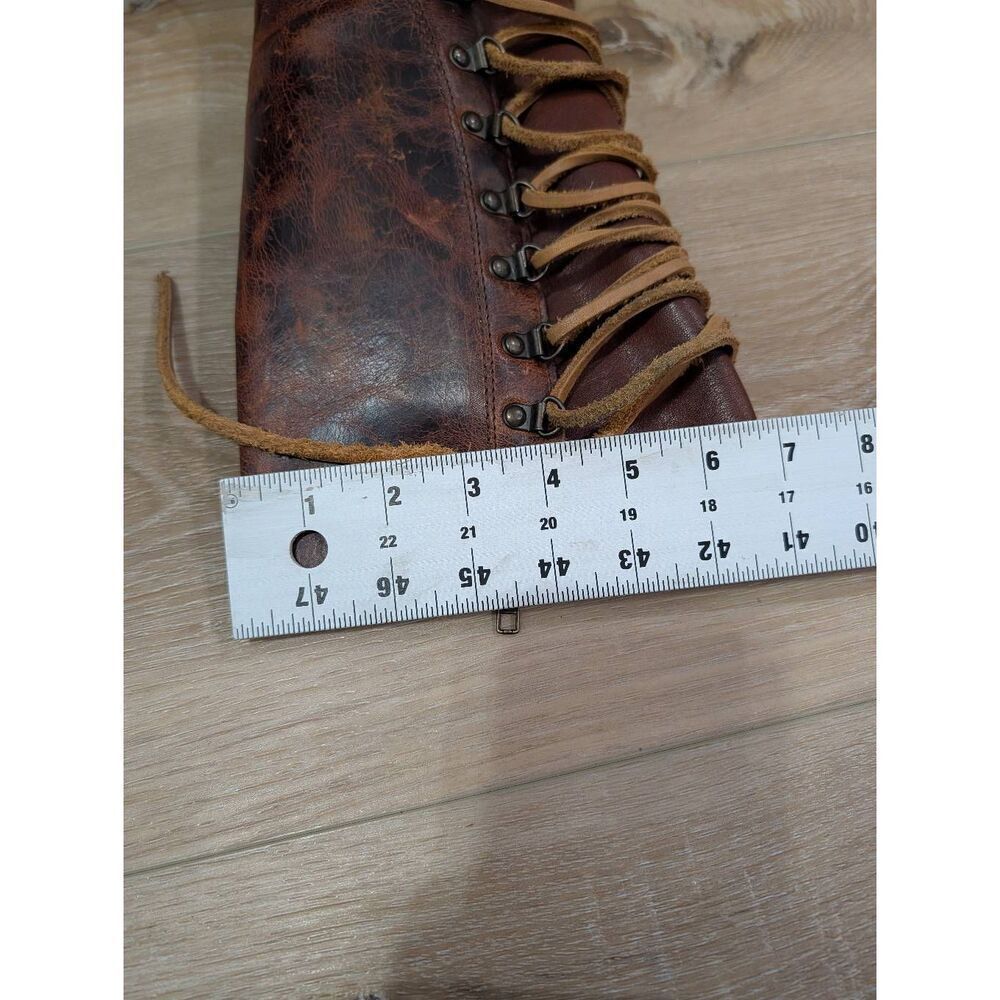 Freebird by Steven Reese Cognac Lace Up Tall Riding Boot Women's 9 Leather - Picture 12 of 15